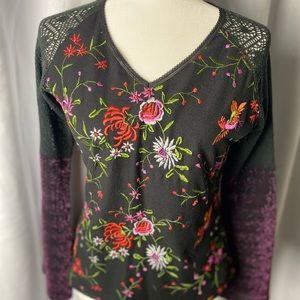 CUSTO flowers & birds top.